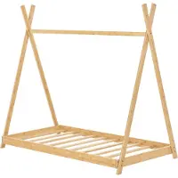 En.casa Kinderbett ’Vimpeli’ 80 x 160 cm Bambus