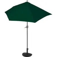Mendler Sonnenschirm halbrund Lorca, Halbschirm Balkonschirm, UV 50+ Polyester/Alu 3kg 270cm grün mit Ständer