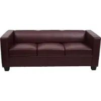 Mendler 3-2-1 Couchgarnitur Lille Kunstleder, rot-braun