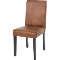 Mendler Esszimmerstuhl Littau, Küchenstuhl Stuhl, Stoff/Textil WildKunstleder, dunkle Beine