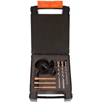 Projahn Diamantbohrer-Set 3-in-1, 7-teilig, Bohrer mit Ø 6/8/10 mm, Anbohrhilfe, f. Maschinen mit 3-Backen-Bohrfutter