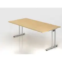 Hjh OFFICE PRO NANO 2E S - 200 x 100 Ahorn/Silber