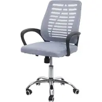 Mendler Bürostuhl MCW-L44, Schreibtischstuhl Computerstuhl, ergonomische Rückenlehne, Netzbezug Stoff/Textil grau