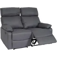Mendler 2er Kinosessel MCW-L93, Relaxsessel Fernsehsessel Sofa, Armlehne Liegefunktion Nosagfederung Stoff/Textil dunkelgrau