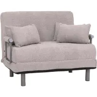 Mendler Schlafsessel MCW-K29, Klappsessel Schlafsofa Gästebett, Liegefläche 190x100cm, Stoff Bouclé (500g/m²) grau