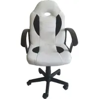 HTI Schreibtischstuhl Junior höhenverstellbar ergonomischer Drehstuhl Weiß-Schwarz