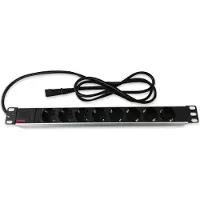 Roline 19-Zoll-Steckdosenleiste 8fach + C14-Stecker, silberfarben, 2 m