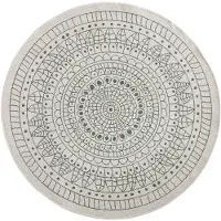 NORTHRUGS Teppich "Porto Wendeteppich", rund, 5 mm Höhe, In-& Outdoor, Wetterfest, Balkon, Garten, Wohnzimmer, Wasserfest