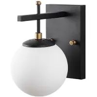 Opviq , Wandleuchte aus Metall, Schwarz/Antik/Weiß, 15 x 20 x 15 cm | Glasabdeckung, E14 Fassung, max. 40 W, IP20 | Modernes, industrielles Design für stilvolle Räume.