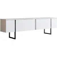 Skye Decor , Luxe - White, Black, TV-Schränke, Weiß, 180 x 50 x 30 cm
