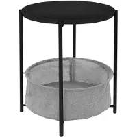 ML-Design | Arno Beistelltisch mit Aufbewahrungskorb Zwart Metaal 46x46x51 cm | NADUVI