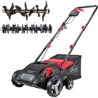 Scheppach Elektro-Vertikutierer SC32 inkl. Messerwalze & Lüfterwalze | 1500W Motor | Arbeitsbreite 32 cm | 30 L Korb | 4-fach verstellbare Arbeitshöhe