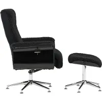 Ebuy24 Hagön Sessel mit Fußhocker. Rücken verstellbar dunkelgrau.