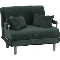 Mendler Schlafsessel MCW-K29, Klappsessel Schlafsofa Gästebett, Liegefläche 190x100cm, Stoff Cord (330g/m²) grün