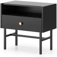 NADUVI Collection Nachtkommode mit schwarzem Kufengestell Divenos , schwarz , Maße (cm): B: 54,8 H: 52