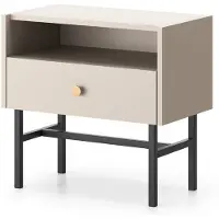 NADUVI Collection Nachtkommode mit schwarzem Kufengestell Divenos , beige , Maße (cm): B: 54,8 H: 52