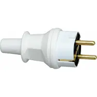 Kopp Schutzkontakt-Stecker 173002007, gross, mit Knickschutz, weiss