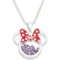 Disney MINNIE - Collier Anniversaire en Laiton Plaqué Argent - Février