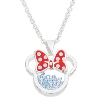 Disney MINNIE - Collier Anniversaire en Laiton Plaqué Argent - Décembre