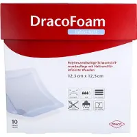 Dräco Dracofoam Infekt haft Schaumst.Wundauf.12,5x12,5cm 10 St Verband