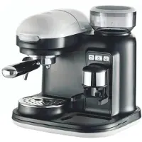 Ariete Moderna 1318 W Siebträger-Espressomaschine mit Kaffeemühle und Milchaufschäumdüse, Weiß