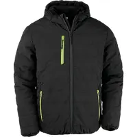 Result Genuine Recycled R240X | Recycled Black Compass Padded Winter Jacket - Farbe: Black/Lime - Größe: XXL