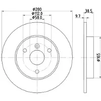 Hella Bremsscheibe 8dd355113561 280mm 10mm für SMART