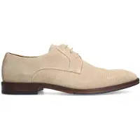 Manfield Taupefarbene Veloursleder-Schnürschuhe | Größe 46