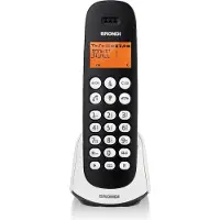 Brondi Adara, DECT-Telefon, Kabelloses Mobilteil, Freisprecheinrichtung, 20 Eintragungen, Anrufer-Identifikation, Schwarz, Weiß