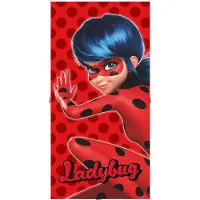 Miraculous Ladybug Baumwolle Strandtuch Frottee Badetuch mit Premium Druck, 70x140 cm
