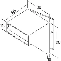Renz Durchwurfbriefkasten schräg,300x330x385 mm,Mauerstärke 405mm,Stahl verzinkt