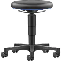 BIMOS Allround Hocker , höhenverstellbar, Doppelrollen, Kunstleder, Farbring blau
