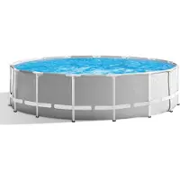 Intex 26726GN, 16805 l, Gerahmter Pool, Erwachsener & Kind, Leiter, Blau, Grau, 73,4 kg