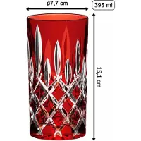 Riedel Laudon Highball 1515/04S3R Rot Longdrinkglas, Farbe:Rot
