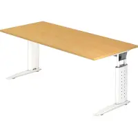 Hjh OFFICE PRO UNDA 19 W - 180 x 80 höhenverstellbar Buche/Weiß