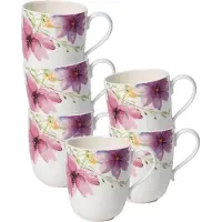 Villeroy & Boch Becher "Becher mit Henkel Mariefleur Tea 430 ml 6er Set bunt", bunt, Porzellan, Trinkgefäße, Becher