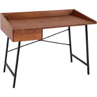 Mendler Schreibtisch MCW-J97, Bürotisch Computertisch, Schublade 3D-Struktur 98x114x60cm MVG- braun