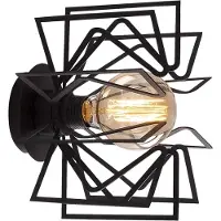Opviq , Wandlampe aus Metall, Schwarz, Ø 20 cm, Höhe 25 cm | E27 Fassung, max. 40 W | IP20, modernes industrielles Design, ideal für Wohn- und Arbeitsräume.