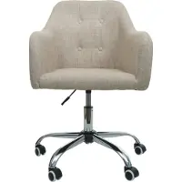 Mendler Bürostuhl MCW-L92, Drehstuhl Schreibtischstuhl Computerstuhl Bürosessel Stuhl, mit Armlehne Stoff/Textil creme