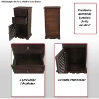 Mendler Kommode Schrank, 81x40x32cm, Shabby-Look, Vintage braun