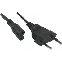 EXC Netzanschlusskabel, Eurostecker an Euro 8 Buchse, schwarz, 5,0 m Anschlusskabel für Notebooks, HiFi-