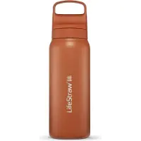 LifeStraw Go 2.0 Edelstahl-Wasserfilterflasche, Kyoto Orange, 700 ML, orange