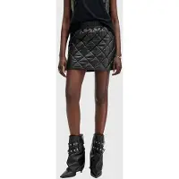 AllSaints Ottie Quilt Skirt Black Größe: 4 | Miniröcke Outlet | Damen | Schwarz