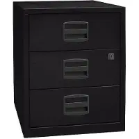 Bisley Home Mobiler Beistellschrank PFA Home 3 Schubladen Schwarz 413 x 400 x 528 mm
