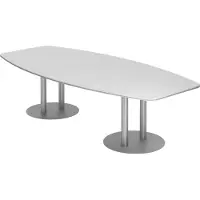 Hjh OFFICE PRO KARAT S 28 S - Karat Weiß mit Säulenfuß/Silber 280 x 130