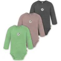 Normani 3er Pack Baby Merino Body Langarm „Auckland" - 9375