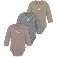 Normani 3er Pack Baby Merino Langarmbody „Tuai" - 9403