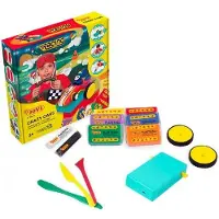 Jovi Tech Crazy Cars Set Modelliermasse für Kinder Rennen