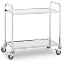 Royal Catering Expondo Servierwagen - Edelstahl - 2 Borde - Ablagen: 90 x 50 cm - 300 kg -