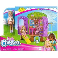 Barbie Chelsea Spielset mit -Puppe und Baumhaus sowie Hündchen, Modepuppe, Weiblich, 3 Jahr(e), Mädchen, 290 mm, 425 g